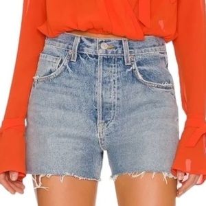 House of Harlow 1960 High Rise Mom Midi Denim Shorts Button Fly Women’s Size 33